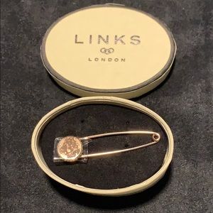 Links of London Narrative Pin 18k RG over 925 SS